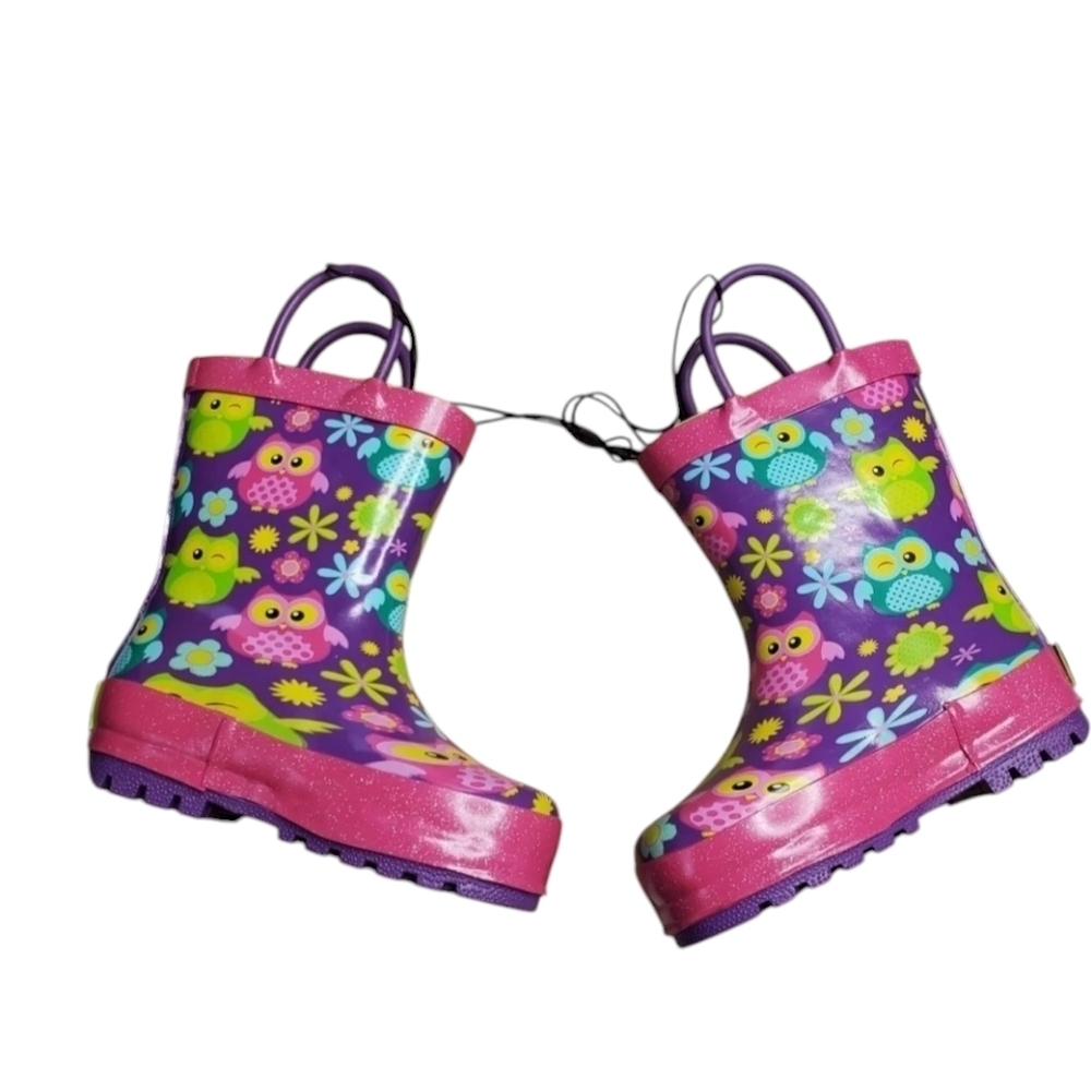 Western‎ Chief Owl Print Pink Rain Boots Size 5/6